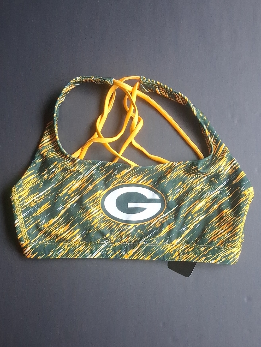 NWT Green Bay Packers Women Static Rain Sports Bra FOCO Size Large Sold Out Styl